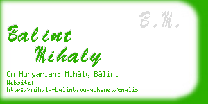 balint mihaly business card
