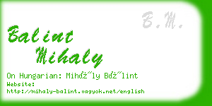 balint mihaly business card